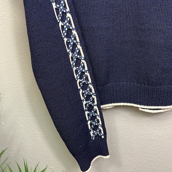 St. John Knit Cardigan Zippered Navy Small - Picture 4 of 14